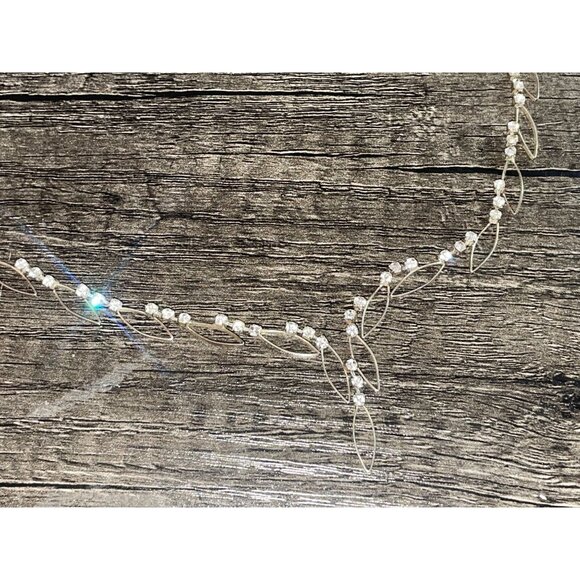 Marquise Leaf V-Shape Rhinestone Choker Necklace Y2K - Picture 7 of 7